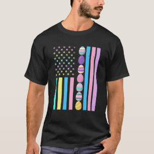 Osteramerikanische Flagge Outfit Ostereier Girl Vi T-Shirt