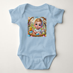 OSTERBABY-JUNGE Häschen und Küken ~ Baby Strampler