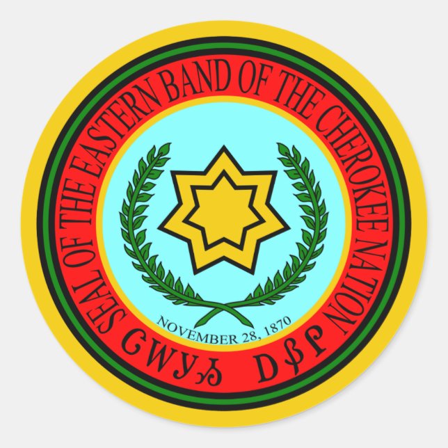 Osterband des Cherokee-Siegels Runder Aufkleber (Vorderseite)