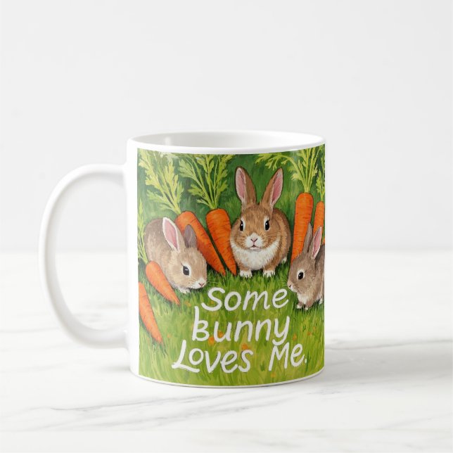 Osterbände und Karotten Kaffeetasse (Links)
