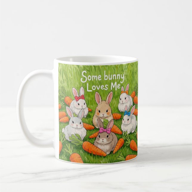 Osterbände und Karotten Kaffeetasse (Links)