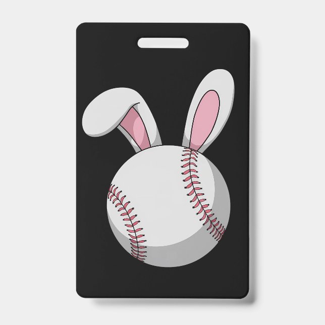 Osterbaseball Bunny Niedlich Rabbit Ohren Ausweis (Vorderseite)