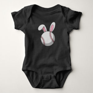 Osterbaseball Bunny Niedlich Rabbit Ohren Baby Strampler