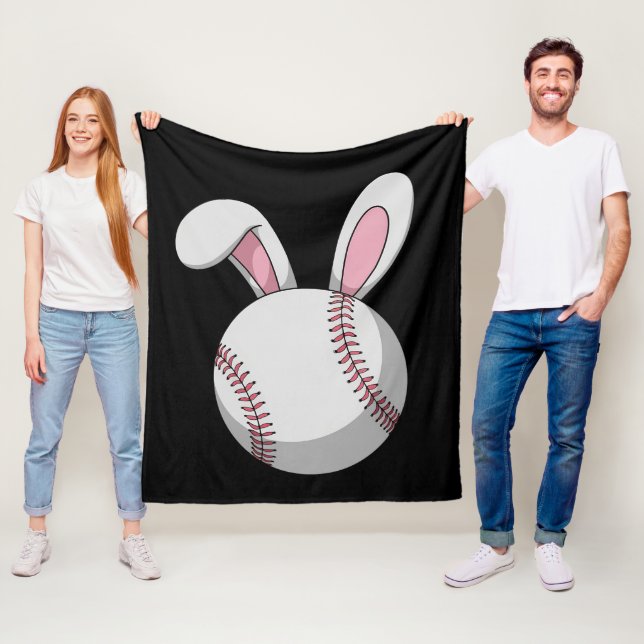 Osterbaseball Bunny Niedlich Rabbit Ohren Fleecedecke (Beispiel)