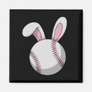 Osterbaseball Bunny Niedlich Rabbit Ohren Magnet