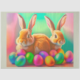 Osterbäume und bunte Eiersammlung Seidenpapier