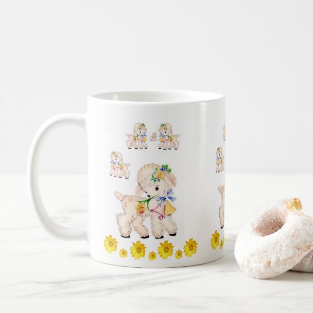 Osterbecher Schafe Kaffeetasse (Mit Donut)