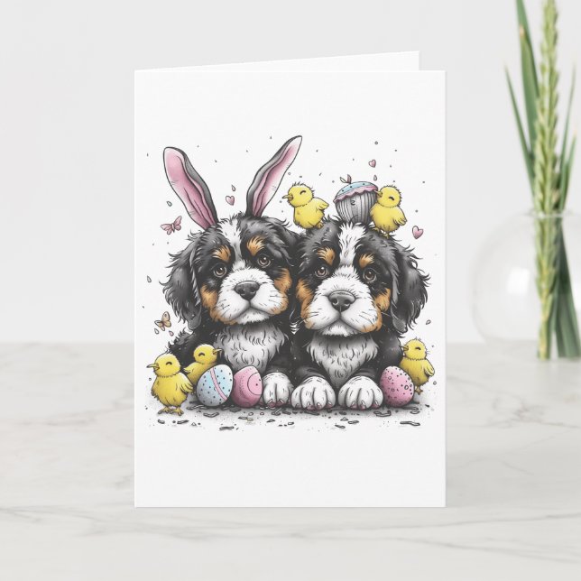 Osterberner Hunde Feiertagskarte (Vorderseite)