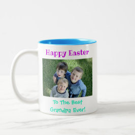 Osterbestes Großvater je Großkinder Foto Zweifarbige Tasse