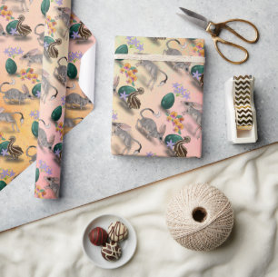 Osterbilby und australische Blume Geschenkpapier