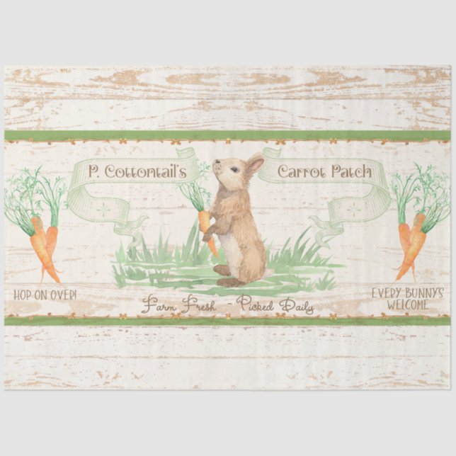 Osterblasen-Karotten-Hütte Seidenpapier (Vorderseite)