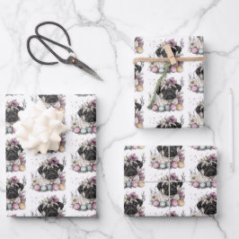 Osterblüte im Mops Geschenkpapier Set