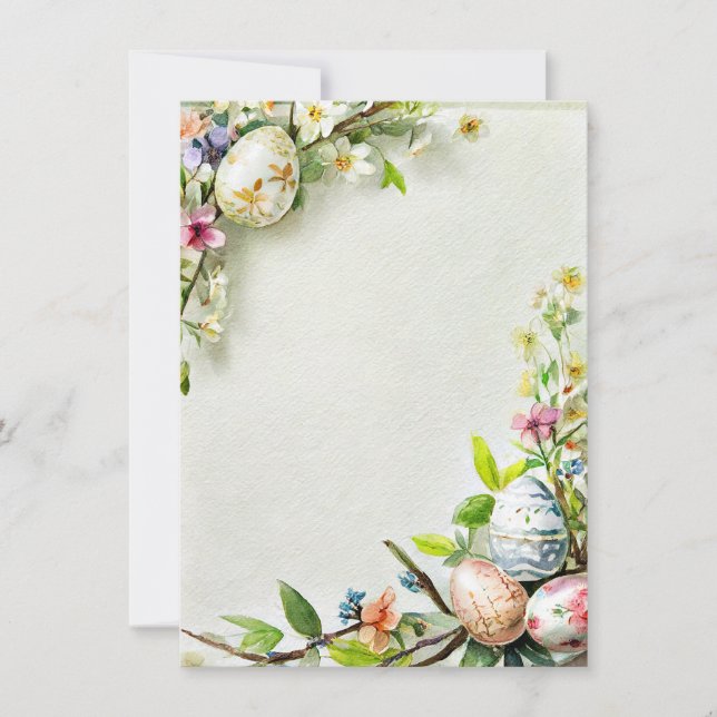 Osterblüten- und Eileerpapiere Feiertagskarte (Vorderseite)