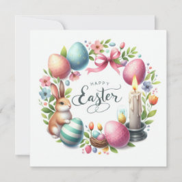 Osterblüteneier Candle Illustration Feiertagskarte