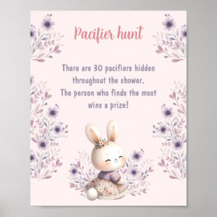 Osterblütenpink Kinderdusche Schnuller Jagd Poster