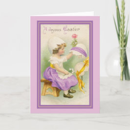 Osterbonnet Girl Vintage Image Feiertagskarte