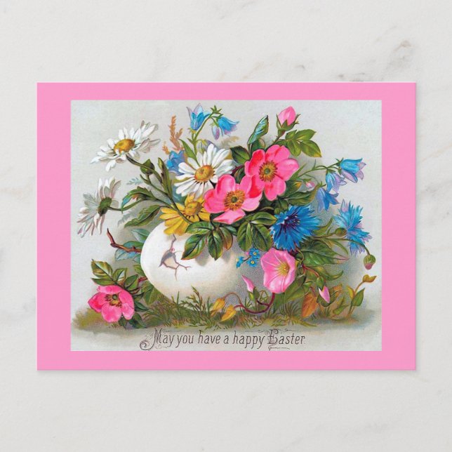 OsterBouquet Vintage Blume Feiertagspostkarte (Vorderseite)