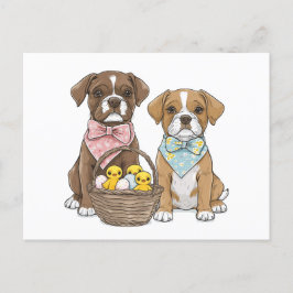Osterboxer Hunde Feiertagspostkarte