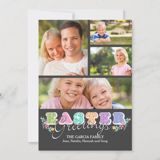 Osterbriefe mit vier Fotokarten Feiertagskarte (Vorderseite)