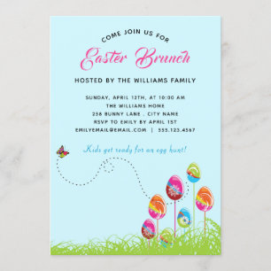 Osterbrunch Blumeneier Modern Custom Einladung