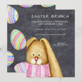 Osterbrunch Bunny Rabbit in Scara Einladung