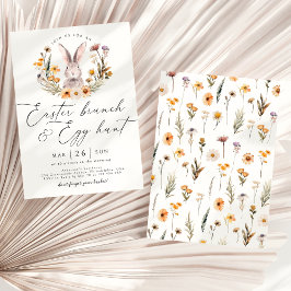 Osterbrunch Egg Hunt Bunny Wildblume Blumenstrauß Einladung