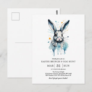 Osterbrunch & Eierjagd Aquarell Postkarte