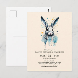 Osterbrunch & Eierjagd   Aquarell Postkarte