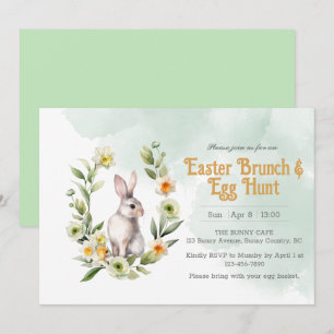 Osterbrunch-Eierjagd-Einladung für Kaninchen Einladung