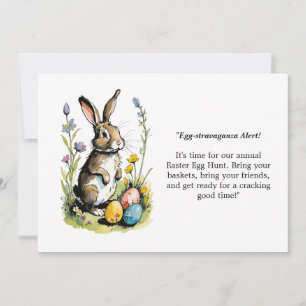Osterbrunch & Eierjagd Wildblume Bunny Einladung