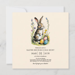 Osterbrunch & Eierjagd | Wildblume Bunny Einladung