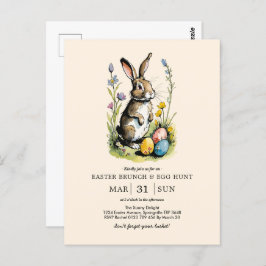 Osterbrunch & Eierjagd | Wildblume Bunny Postkarte