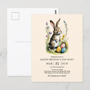 Osterbrunch & Eierjagd   Wildblume Bunny Postkarte