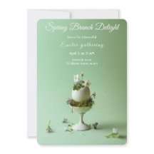 Osterbrunch-Einladung Florales Ei Frühling Elegant