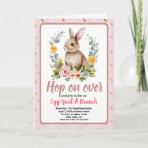 Osterbrunch & Ostereiersuche Floral Aquarell-Hase 
