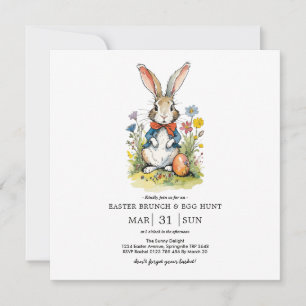 Osterbrunch & Ostereiersuche   Wildflower Bunny Einladung