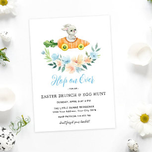 Osterbrunch und Ostereiersuche Einladung mit Häsch