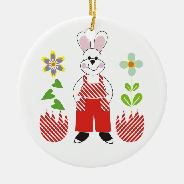 Osterbrunneneier Blume nach Maß Keramikornament (Vorne)