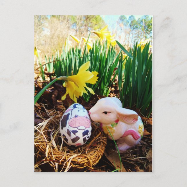 Osterbrunneneier Feiertagspostkarte (Vorderseite)