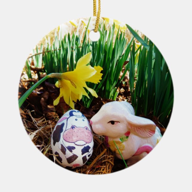 Osterbrunneneier Keramikornament (Vorne)