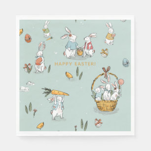 Osterbrunnens Muster Ei und Karotten Jagd Custom Serviette