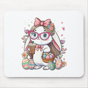 Osterbsonnige Kanincheneier Jagen Frauen Mädchen Mousepad