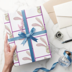OsterBunnies auf Weiß Geschenkpapier
