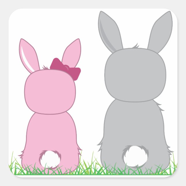 OsterBunnies Quadratischer Aufkleber (Vorderseite)