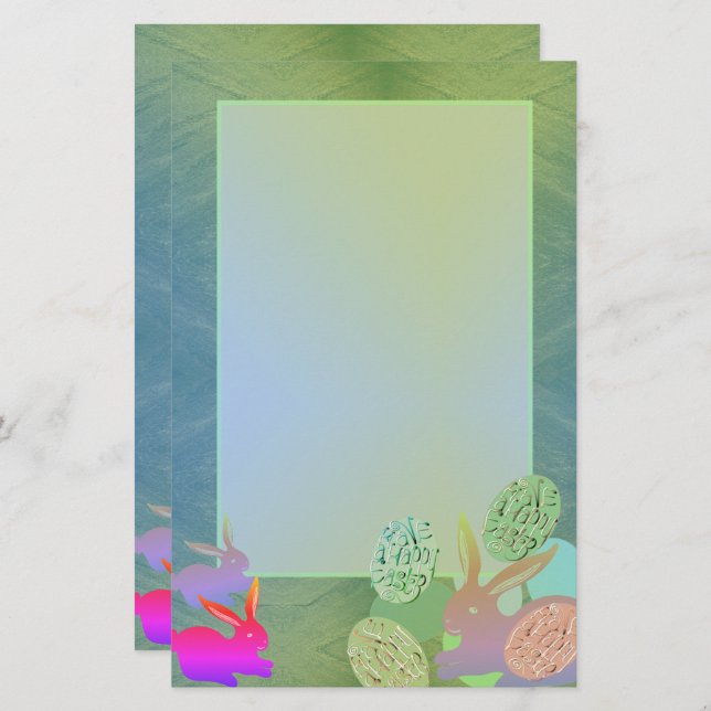 Osterbunny Eggs Stationierung Briefpapier (Vorne/Hinten)