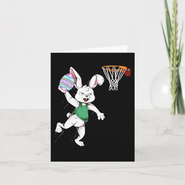 Osterbunny Kids Boys Männer Rabbit Dunking Basketb Karte (Vorderseite)