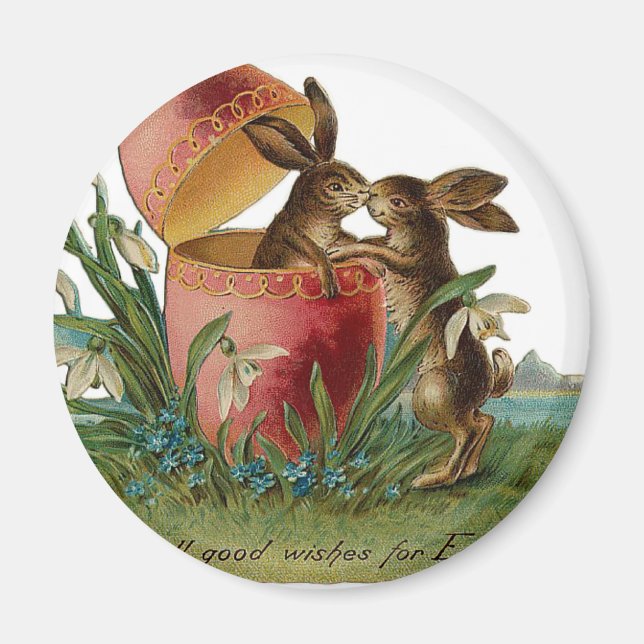 Osterbunny Kiss Vintag Magnet (Vorne)