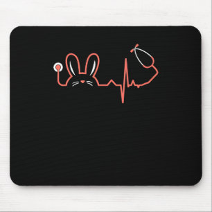Osterbunny Stethoscope Nurse Doktor Rabbit Scrub Mousepad