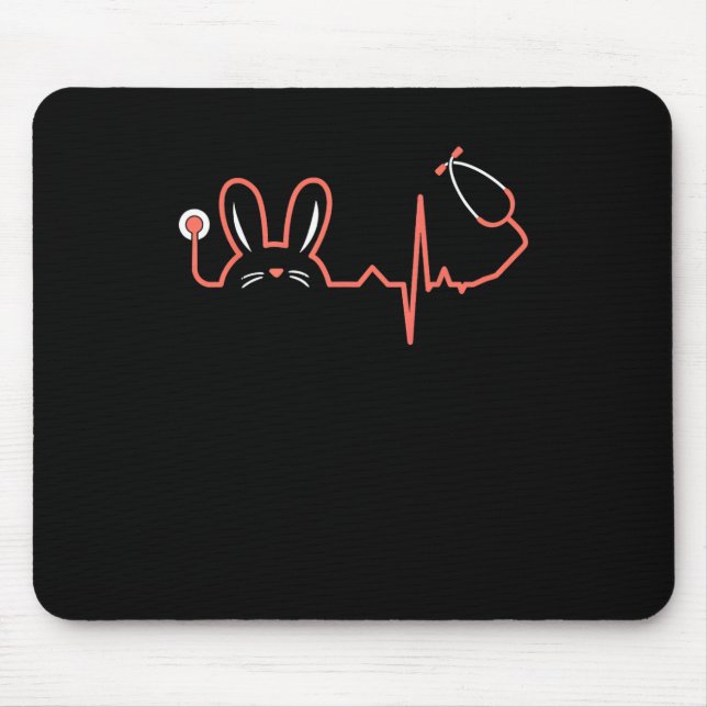 Osterbunny Stethoscope Nurse Doktor Rabbit Scrub Mousepad (Vorne)