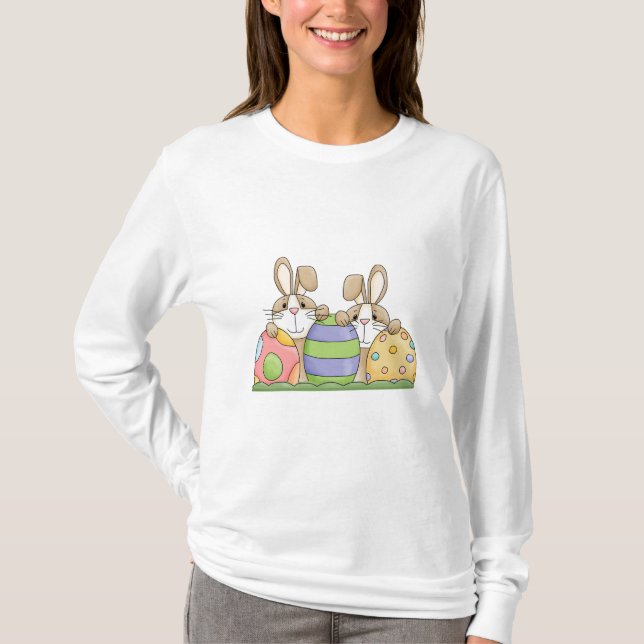 Osterbüsche und Eier T-Shirt (Vorderseite)